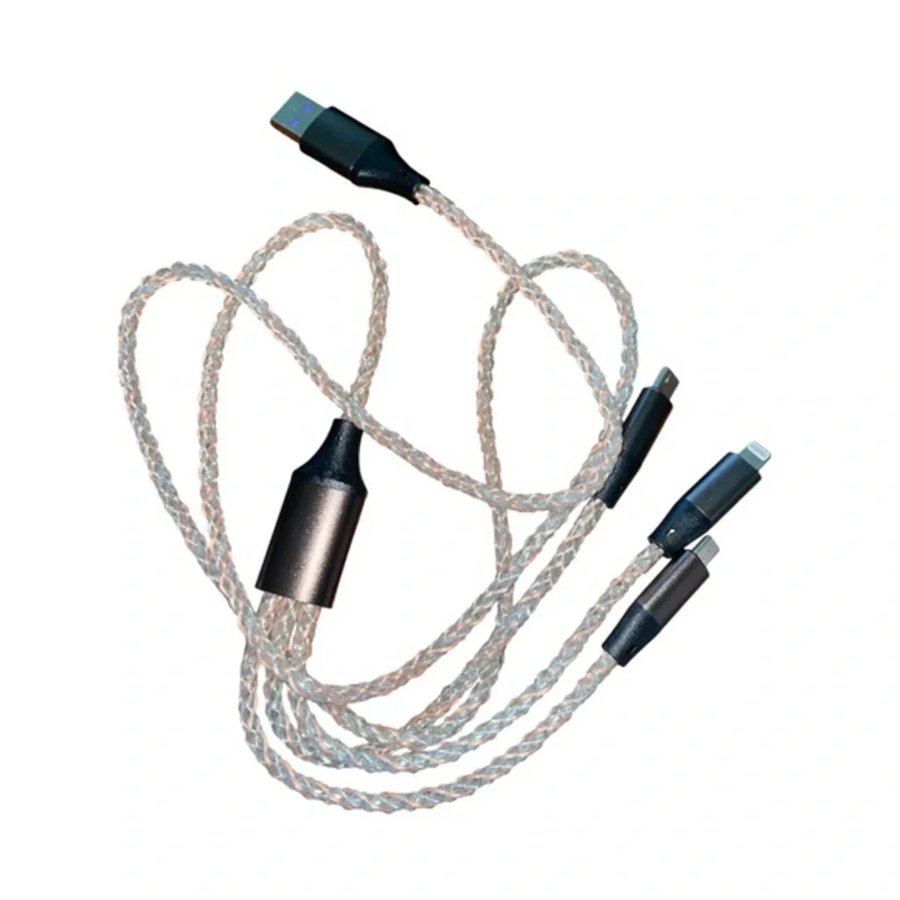 3-in-1 multi-connector charging and data cable